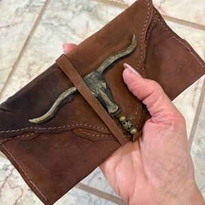 Buffalo Girl Texas Longhorn Suede Wallet